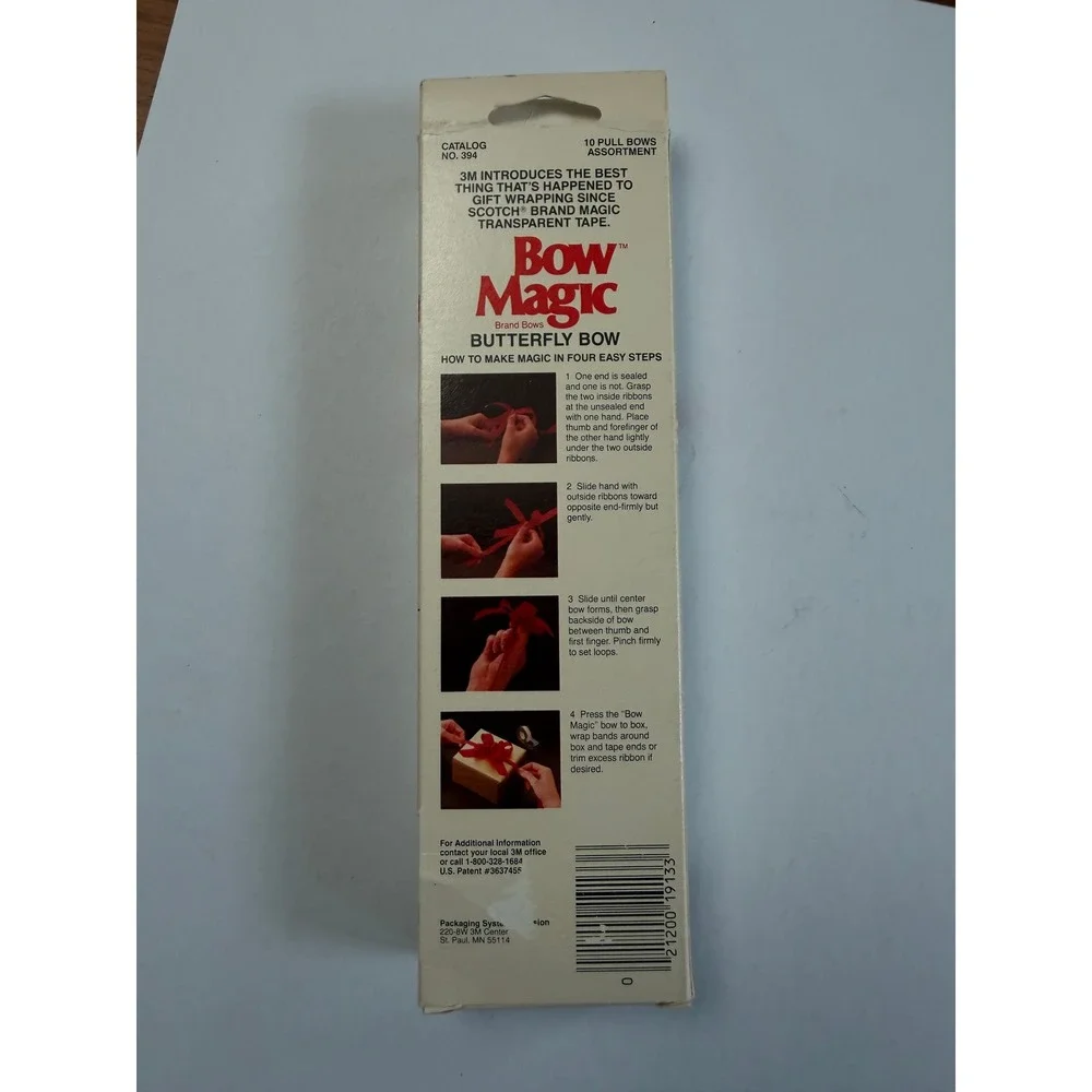 VTG 3M Bow Magic Butterfly Pull Bows White 4 Inch Gift Wrap 10 Count Gift Wrap